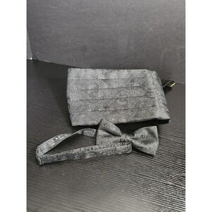 Mel Howard Paisley Cummerbund & Bow Tie Set silk Tuxedo Formal Event Accessories